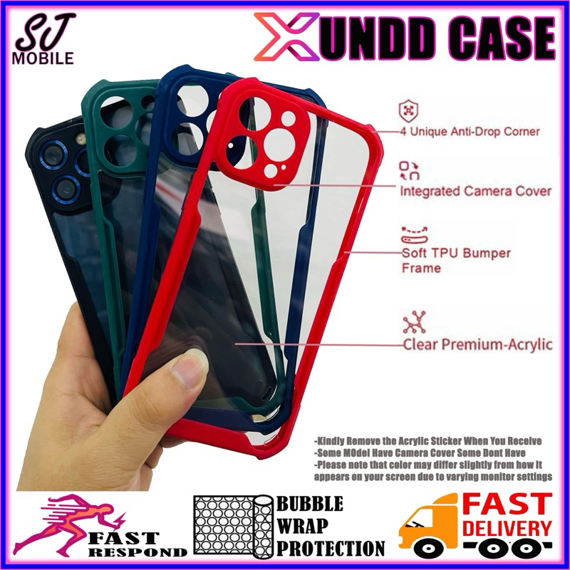 Oppo A3 Pro 4G 5G Reno 10 2 2f 5f 6 7 8 8z Pro Plus Xundd ซิลิโคนอะคริลิคกันกระแทกโปร่งใส Hard Case 