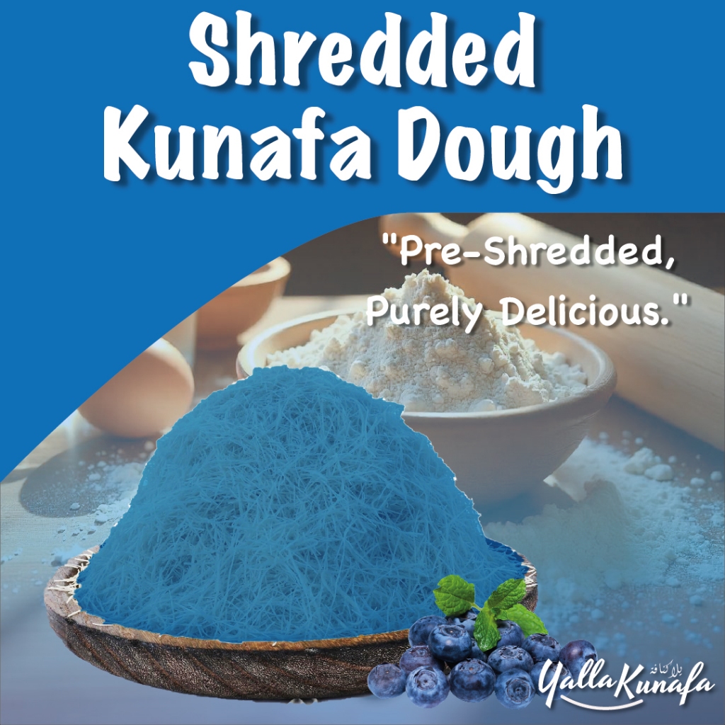 Shredded Kunafa Dough / Pastry Kunafa / Kunafa Raw Blue Berry Flavor 500g - 1Kg by Yalla Kunafa