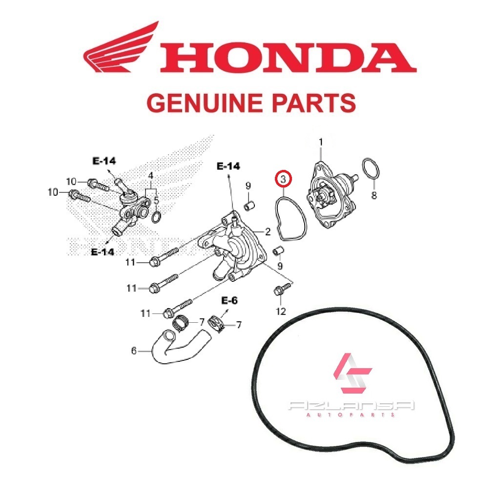 ฝาครอบปั๊มน้ําปะเก็น ( 19226-KWN-900 ) ADV 150, PCX, Vario 125 & Vario 150 💯 ฮอนด้า