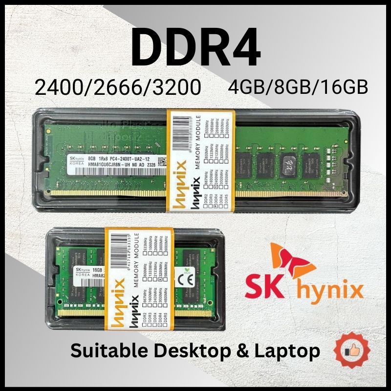 Sk Hynix DDR4 2400Mhz 2666Mhz 3200Mhz 4GB 8GB 16GB แล็ปท็อปเดสก์ท็อป RAM