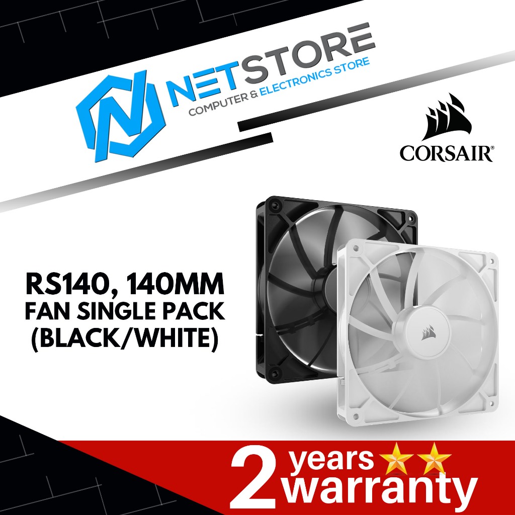 CORSAIR RS140, 140MM FAN SINGLE PACK (สีดํา/ขาว)