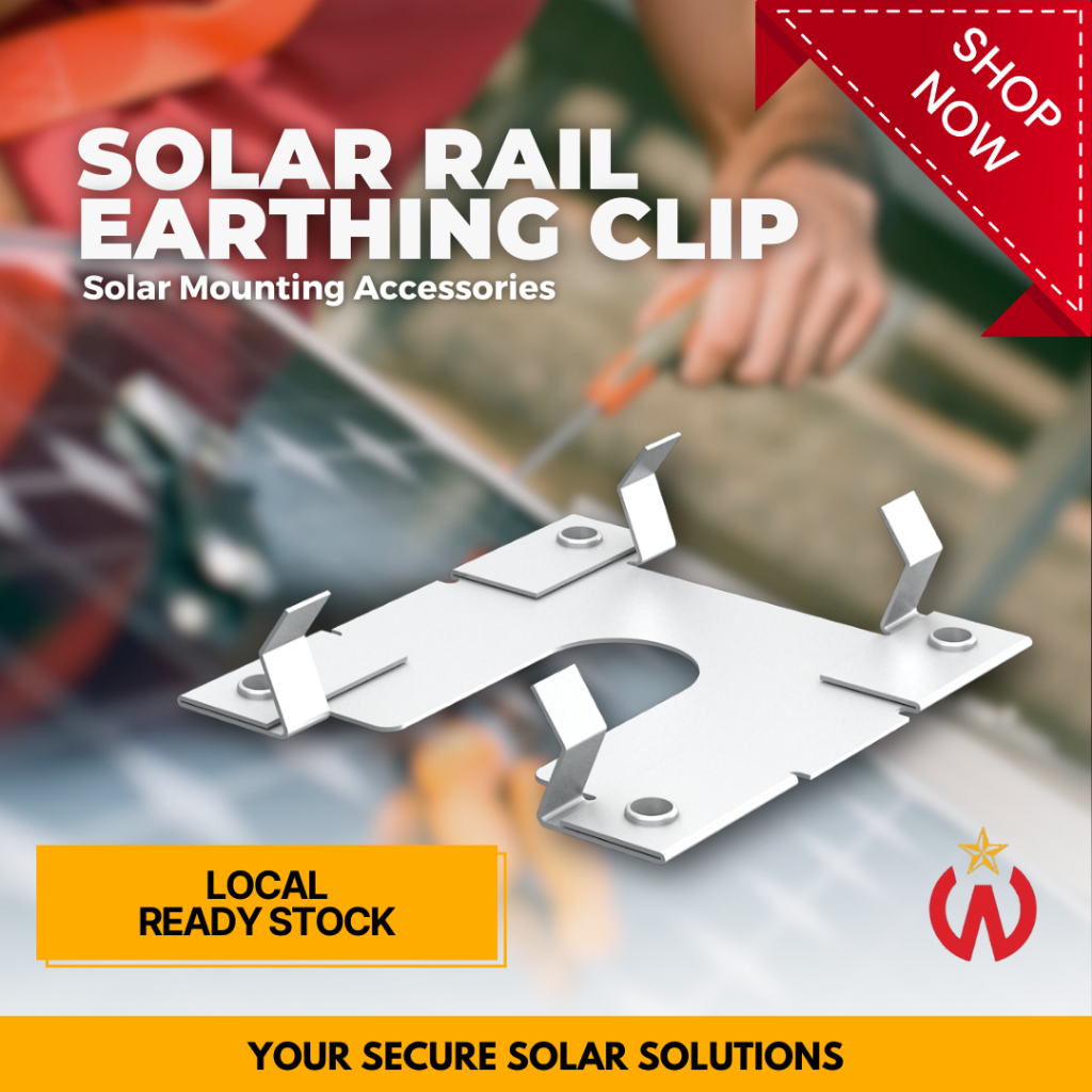 Winstar Solar Rail Earthing Clip (อุปกรณ์เสริมโครงสร้างการติดตั้ง Rooftop)