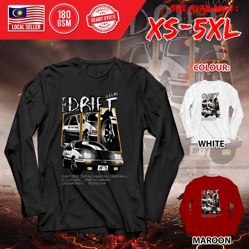 Baju Streetwear AE86 Cotton Long Sleeve XS - 5XL เสื้อยืด TRU86-LS-0001