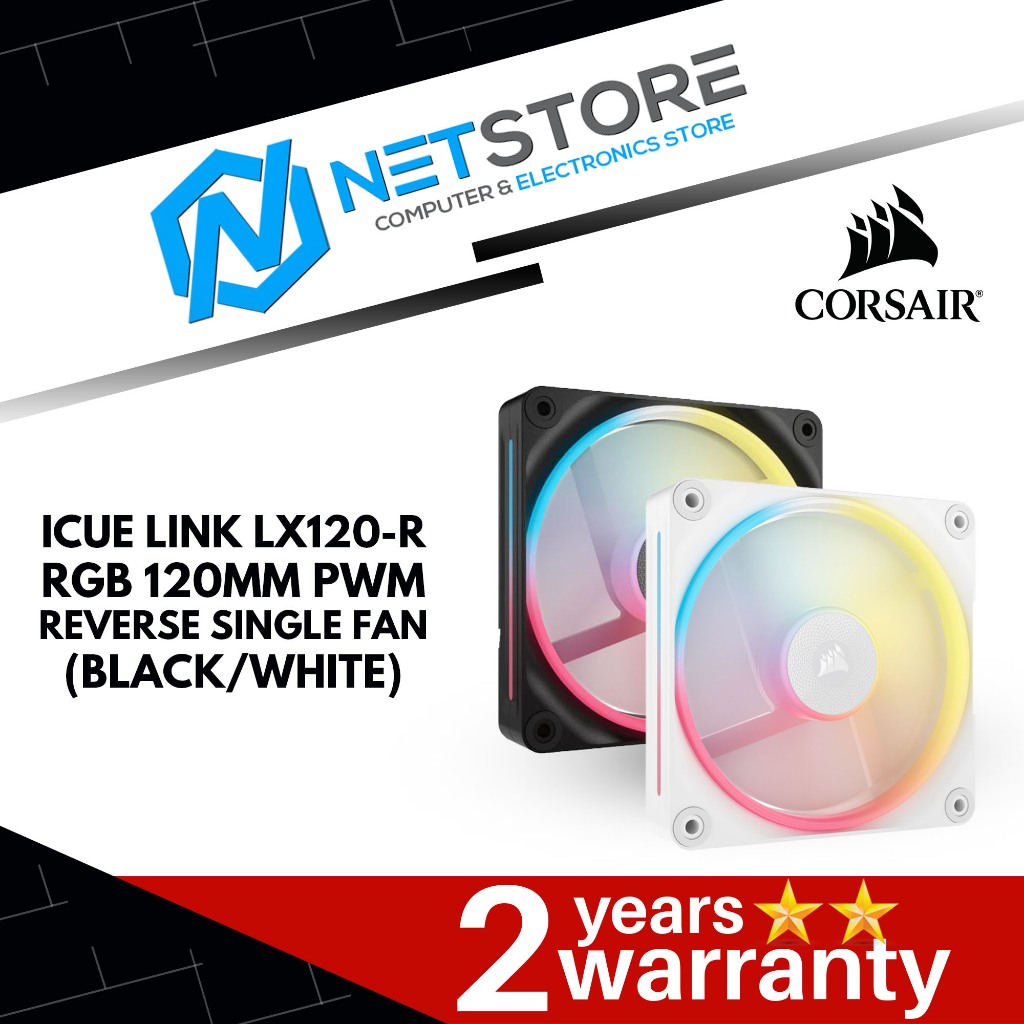 CORSAIR iCUE LINK LX120-R RGB 120mm PWM Reverse Fan (สีดํา/ขาว)