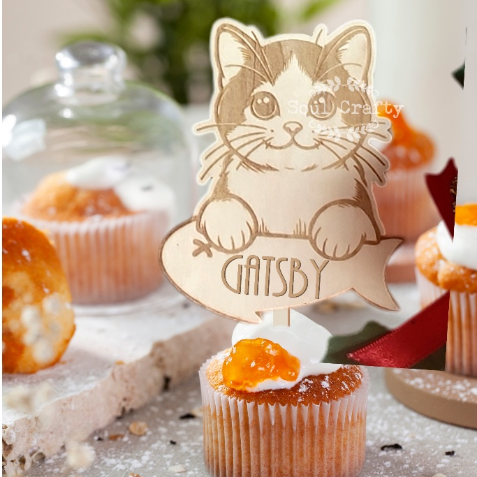 Tuxedo cat cake topper, Personalized fur kids birthday topper, cat's birthday, cat party, cat prop