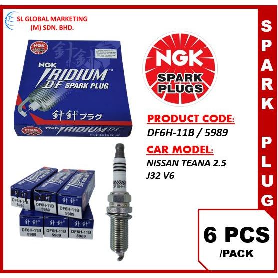 NGK IRIDIUM DF SPARK PLUG NISSAN TEANA 2.5 J32 V6 (DF6H-11B)