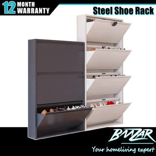 𝐁𝐌𝐙𝐀𝐑 𝙄𝙣 𝙎𝙩𝙤𝙘𝙠 Wall Mounted Steel Shoe Rack Kasut Almari Hanging Tipping Almari鋼製翻斗鞋櫃
