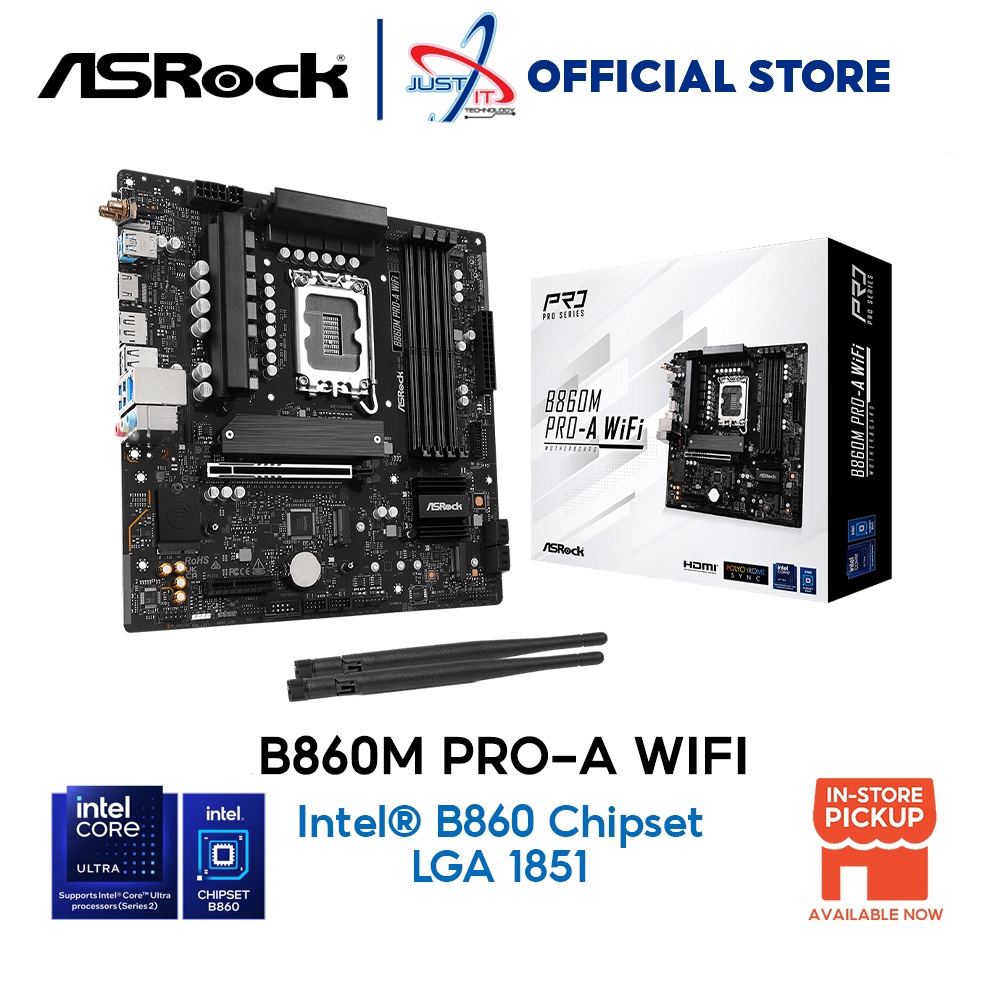 ASROCK B860M PRO-A WIFI DDR5 / D5 LGA1851 GAMING MOTHERBOARD COMBO ULTRA 5 225 / 225F / 235 / 265 / 