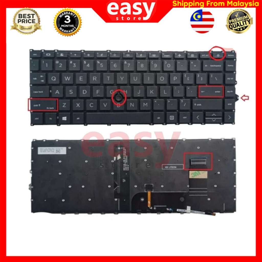 HP EliteBook 840 G7 840 G8 845 G7 845 G8 745 G7 745 G8 ZBook Firefly 14 G7 G8 แป้นพิมพ์แล็ปท็อป