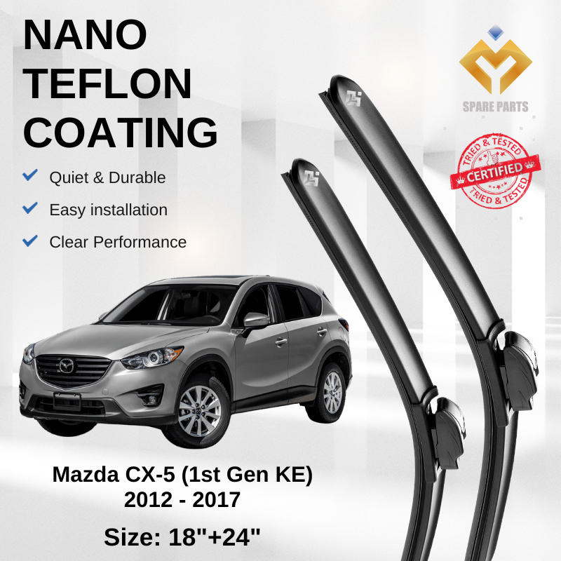 Mazda CX5 1st Gen Ke 2012 Premium Japan Tech ใบปัดน้ําฝนรถยนต์ 18+24 Streak-Free ทนทาน ติดตั้งง่าย +