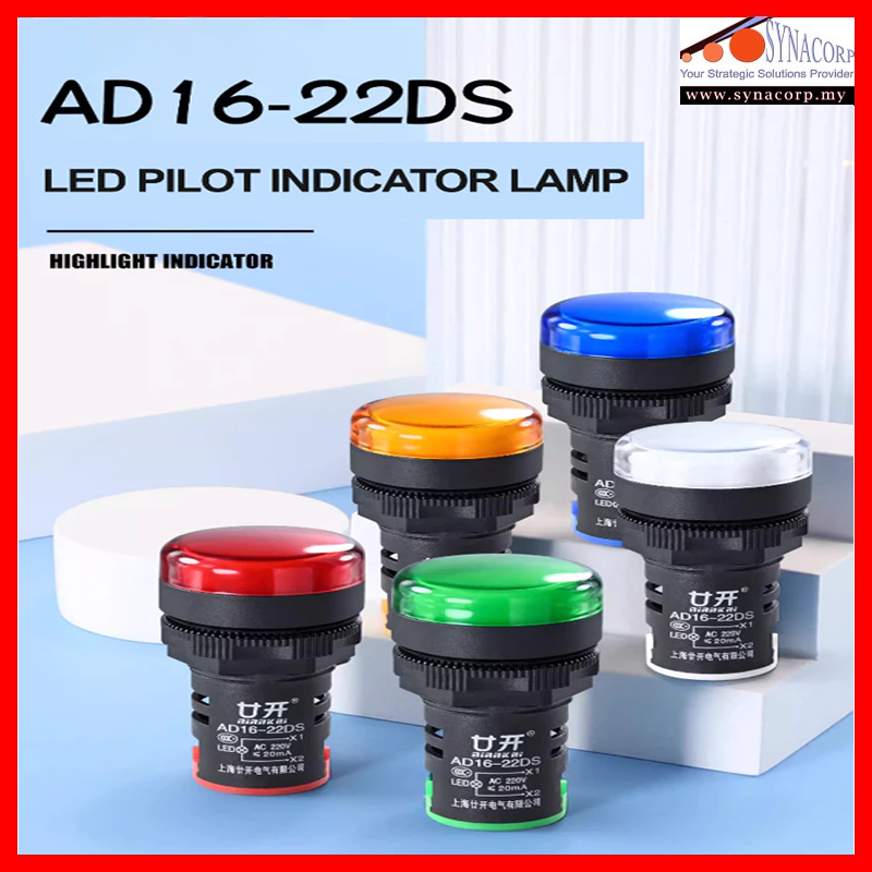 22 มม. / 220V - 240V AC/DC LED Pilot Indicator Lamp