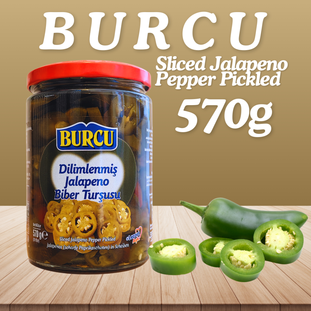 Burcu Jalapeno พริกไทยดอง / เก็บรักษาไว้ / Jeruk Jalapeno / 570g / คุณภาพสูง / เผ็ด