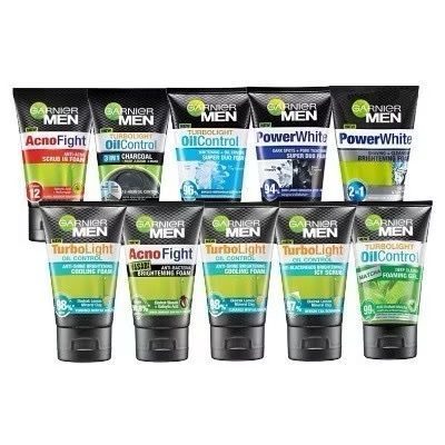 Garnier men turbo light/ acno fight/ น้ํายาทําความสะอาดถ่านวาซาบิ/ pencuci muka 150ml/ 100ml