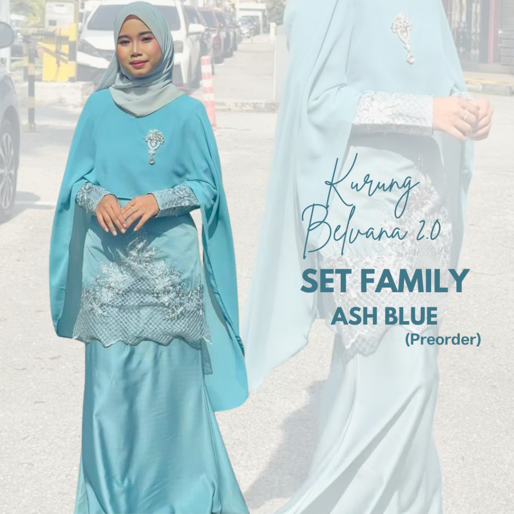 ชุดเต็มครอบครัว BAJU RAYA KURUNG BELVANA 2.0 โดย ALLIN