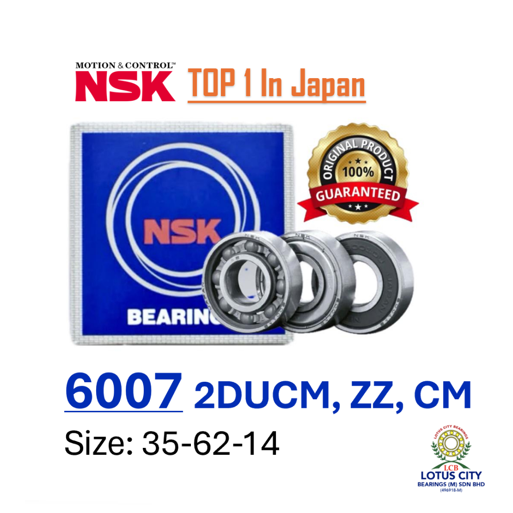 NSK Bearing 6007 ZZ 2DUCM CM (35x62x14