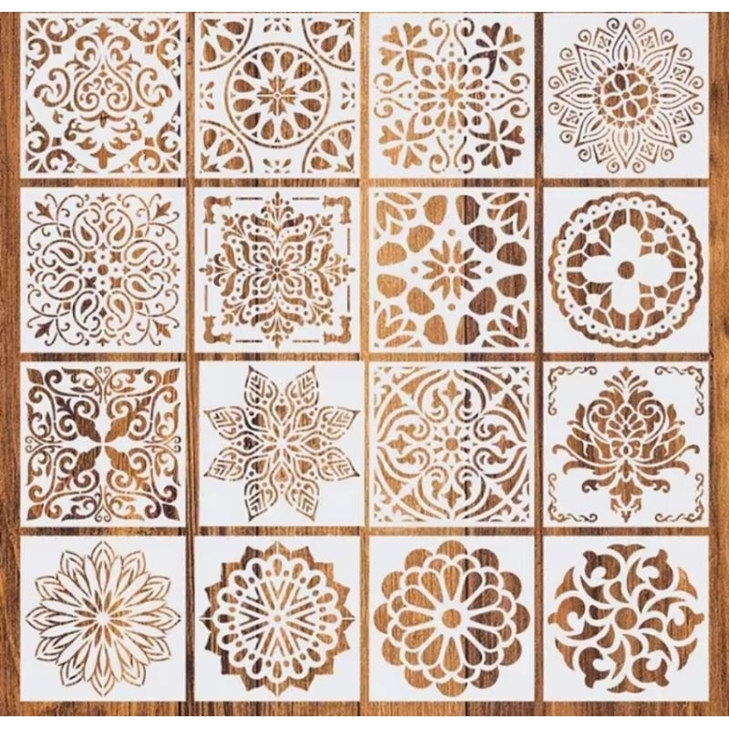 ที65. (16 DESIGNS) MANDALA 3 TEMPLATE STENCIL DRAWING