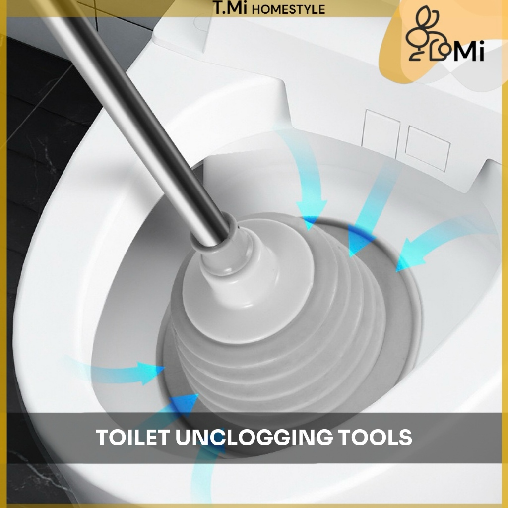 TMi Toilet Plunger High Pressure Drain Buster Toilet Plunger Pump Sink Plunger Tool Tandas Pump Toil