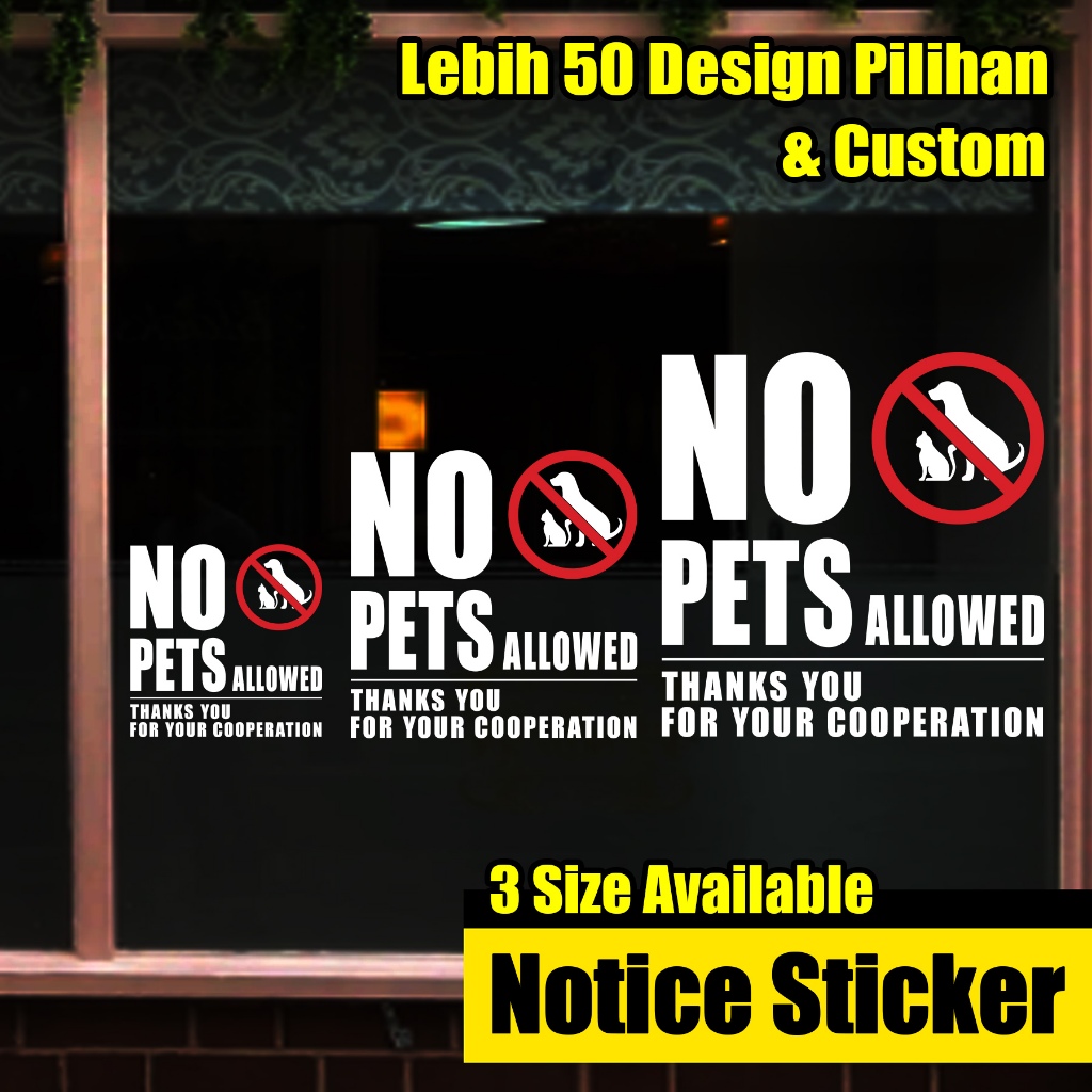 ไม่มี PETS ALLOWED STICKER ไม่มี PETS ALLOWED WALL STICKER / SC56