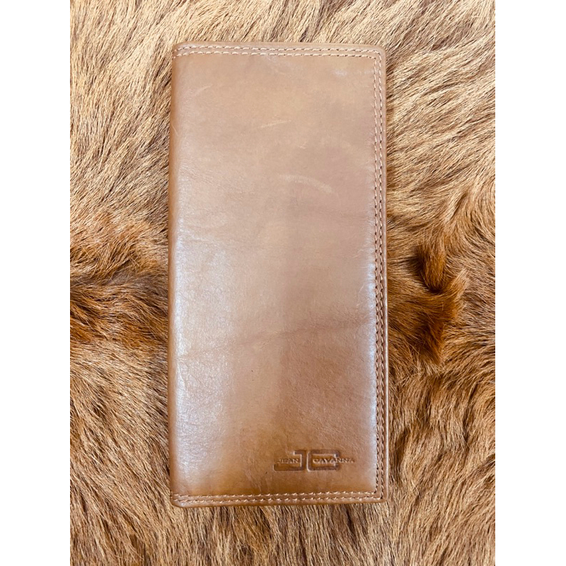 Jean Cavanna Top Grain Cowhide Leather Unisex Bi Fold Long Wallet