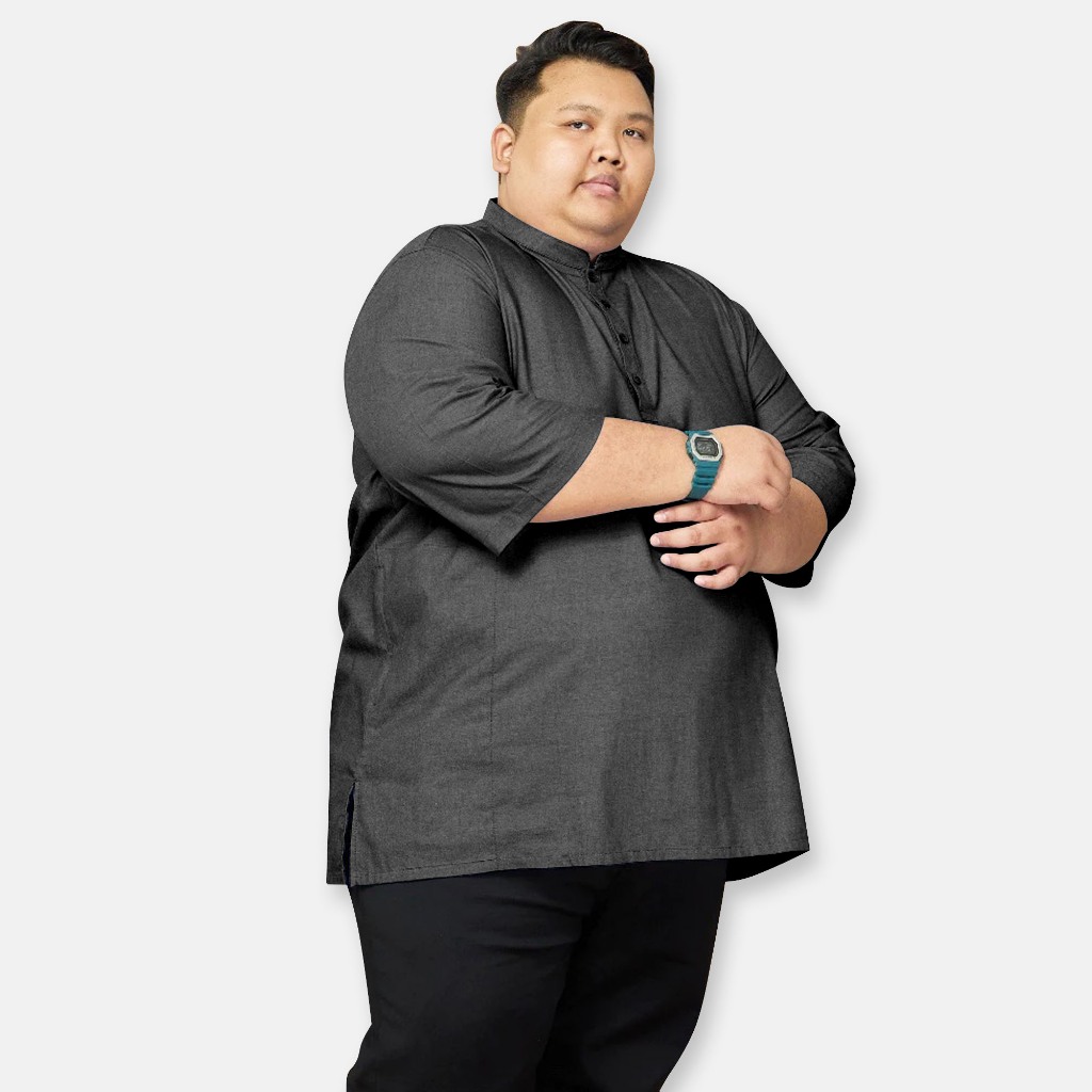 PLUS SIZE KURTA LELAKI ¾ SLEEVES KURTA BERKOLAR BIG SIZE KURTA RAYA 2025