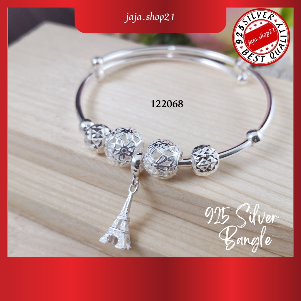 925 纯银 巴水型手链 (สร้อยข้อมือ122068) กําไลข้อมือ 925 Silver Paris สําหรับผู้หญิง Gelang Tangan Paris Per