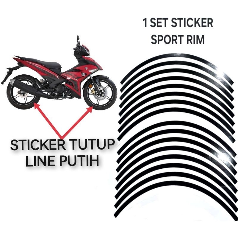 สติ๊กเกอร์ SPORT RIM TUTUP LINE PUTIH