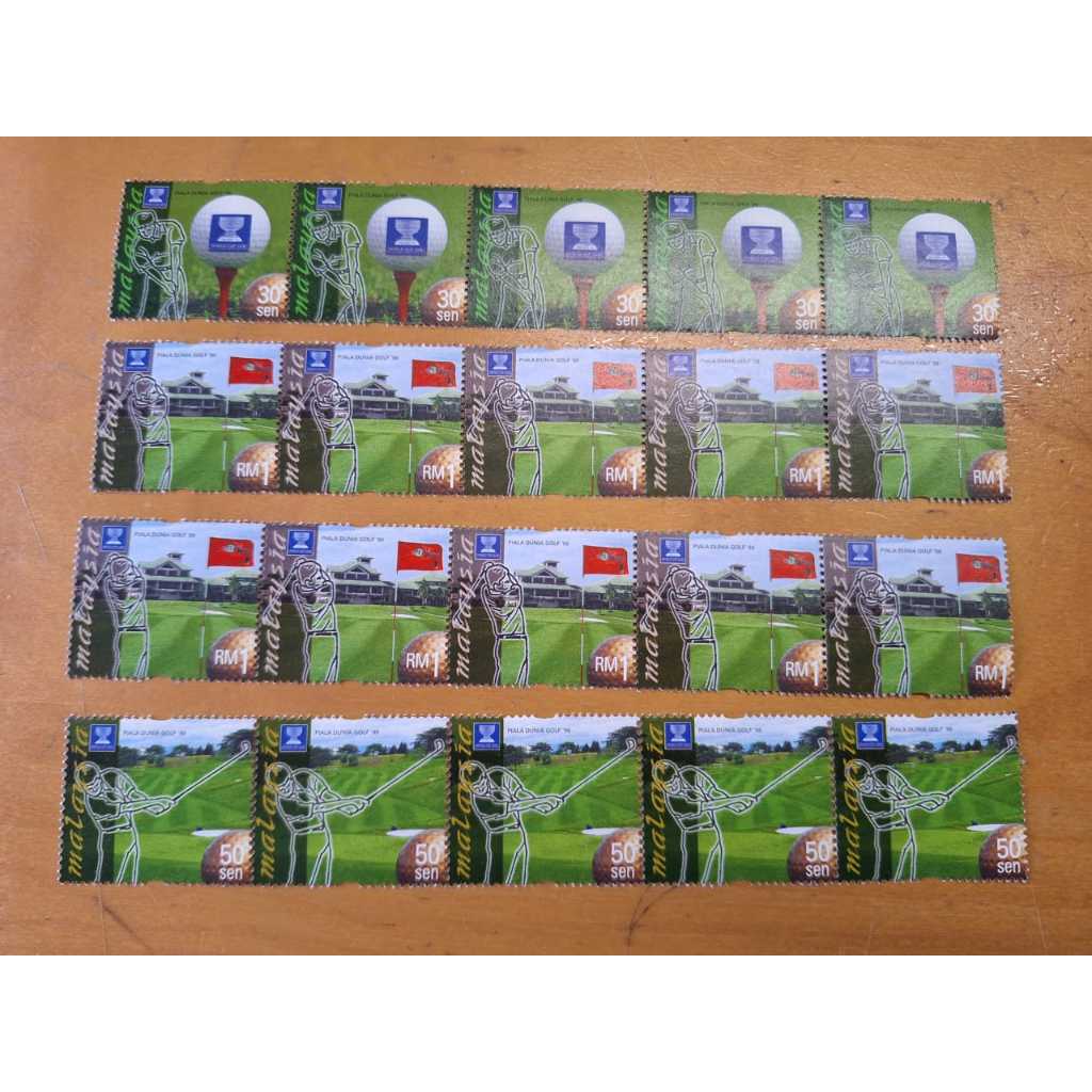 ไปรษณีย์ใหม่แสตมป์ Mint Golf 2pc - 20sen OR 30sen OR 50sen OR RM1 - Setem Baru 2 เก๊บ
