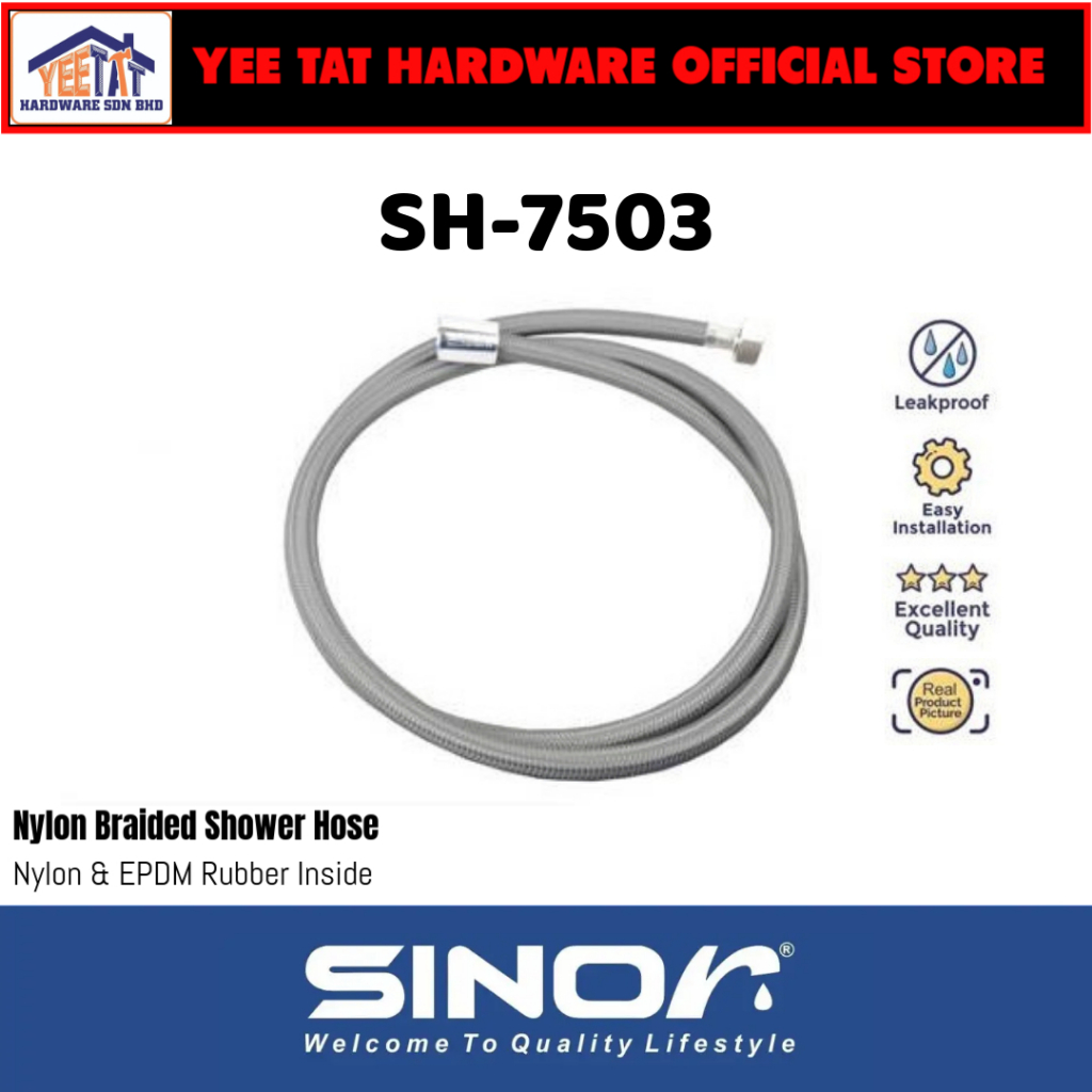 [ SINOR ] SH-7503-series Nylon Braided Shower Hose Bathroom Bidet Hose Hand Shower Hose Nylon Hose