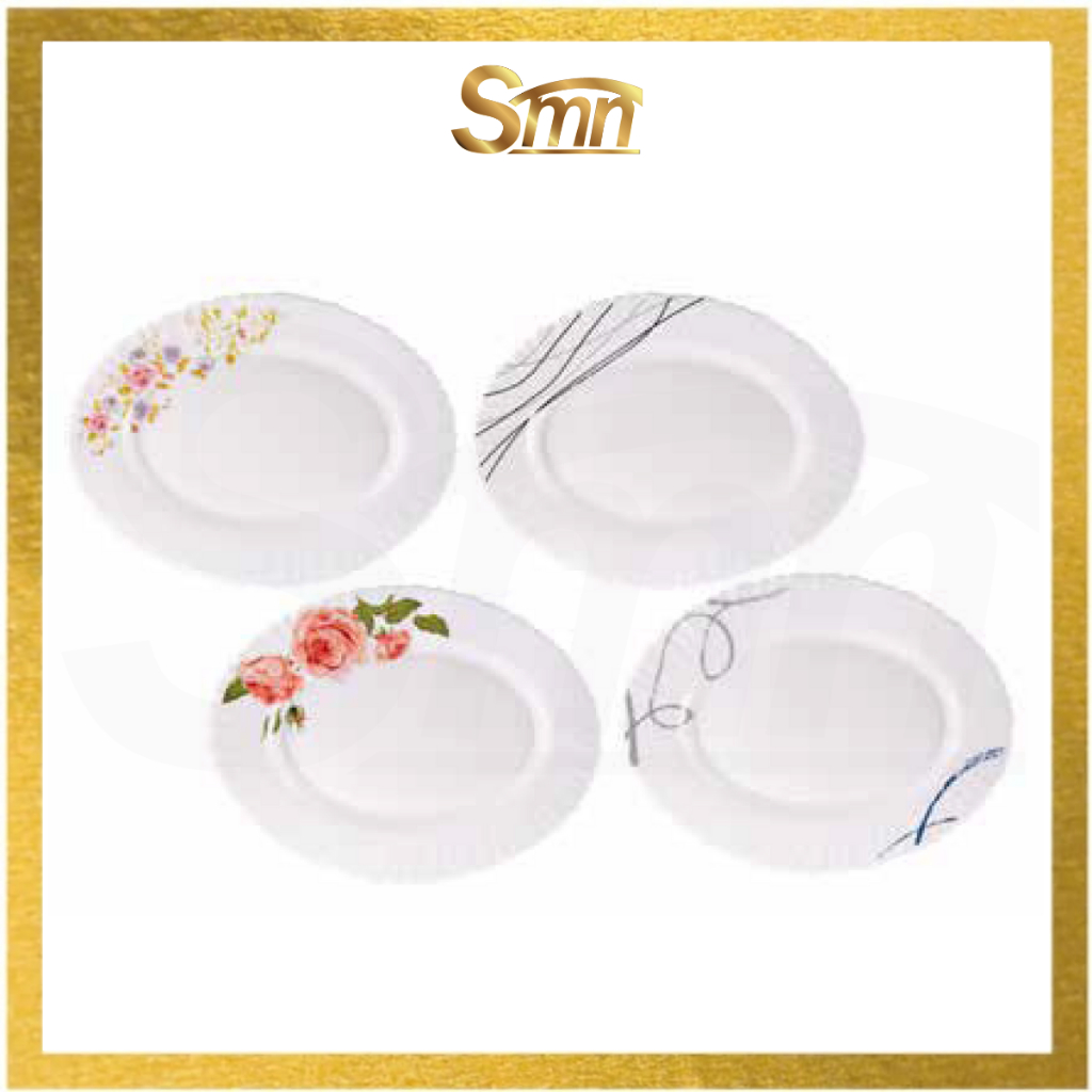 จานวงรีหยัก 10 นิ้ว 12 นิ้ว 2 ชิ้น Top Point Opal Glass Tableware Wave Bowl Wavy Plate