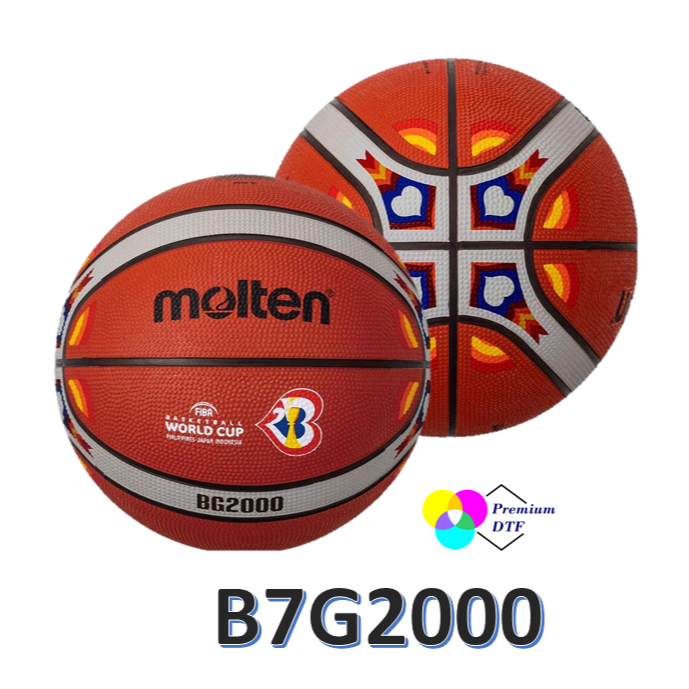 บาสเก็ตบอล MOLTEN B7G2000-M3P (Size:7) FIBA ฟุตบอลโลก 2023 แถมตาข่ายพกพาและเข็ม