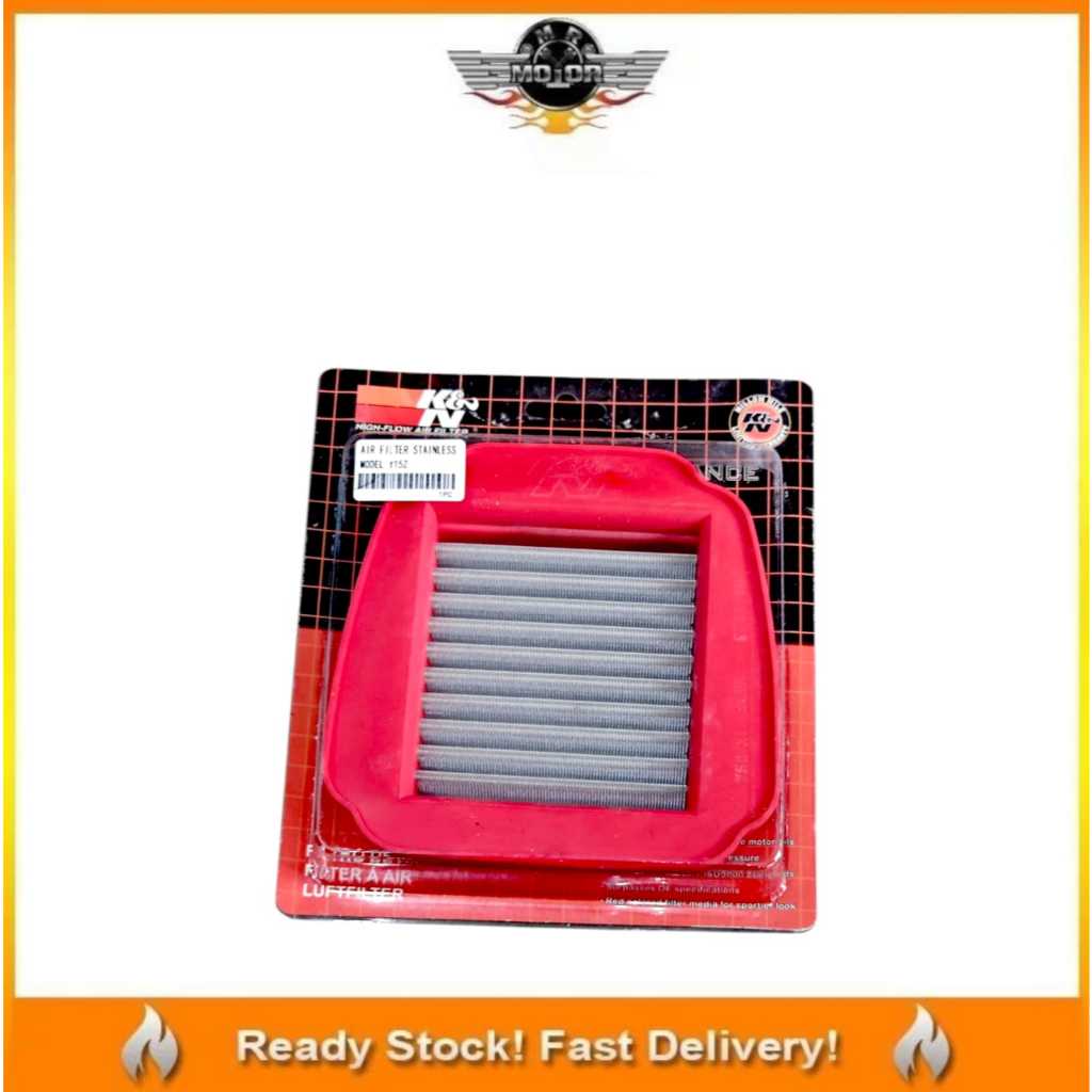 (สีแดง) K&N YAMAHA Y15 Y16 RACING AIR FILTER สแตนเลส Y15ZR Y16ZR YSUKU KOTAK ANGIN SPAN KNN