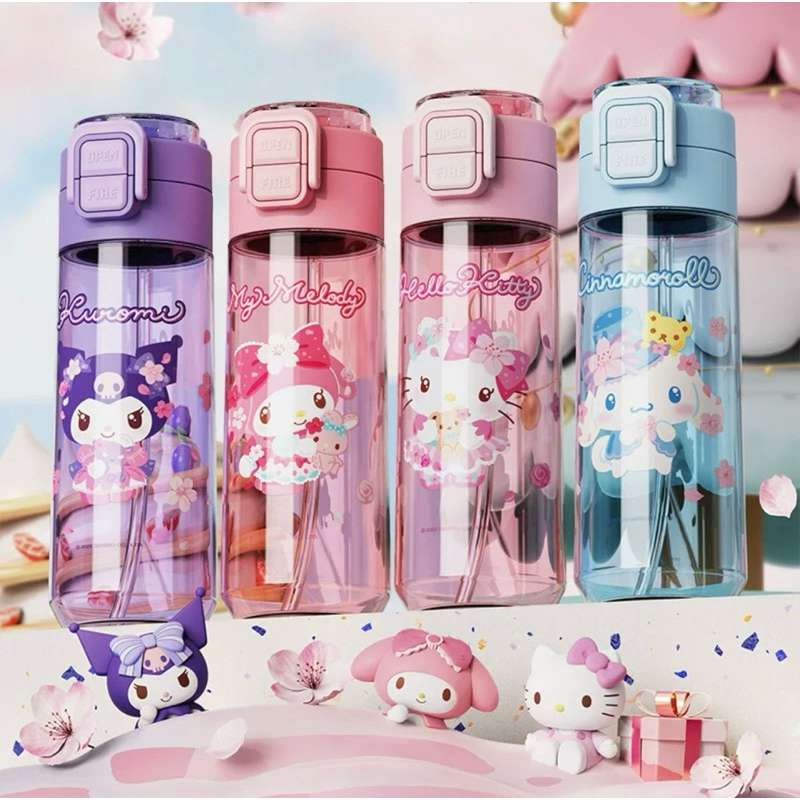 Sanrio Kids Water Bottle Tritan BPA FREE Double Drink 560ml