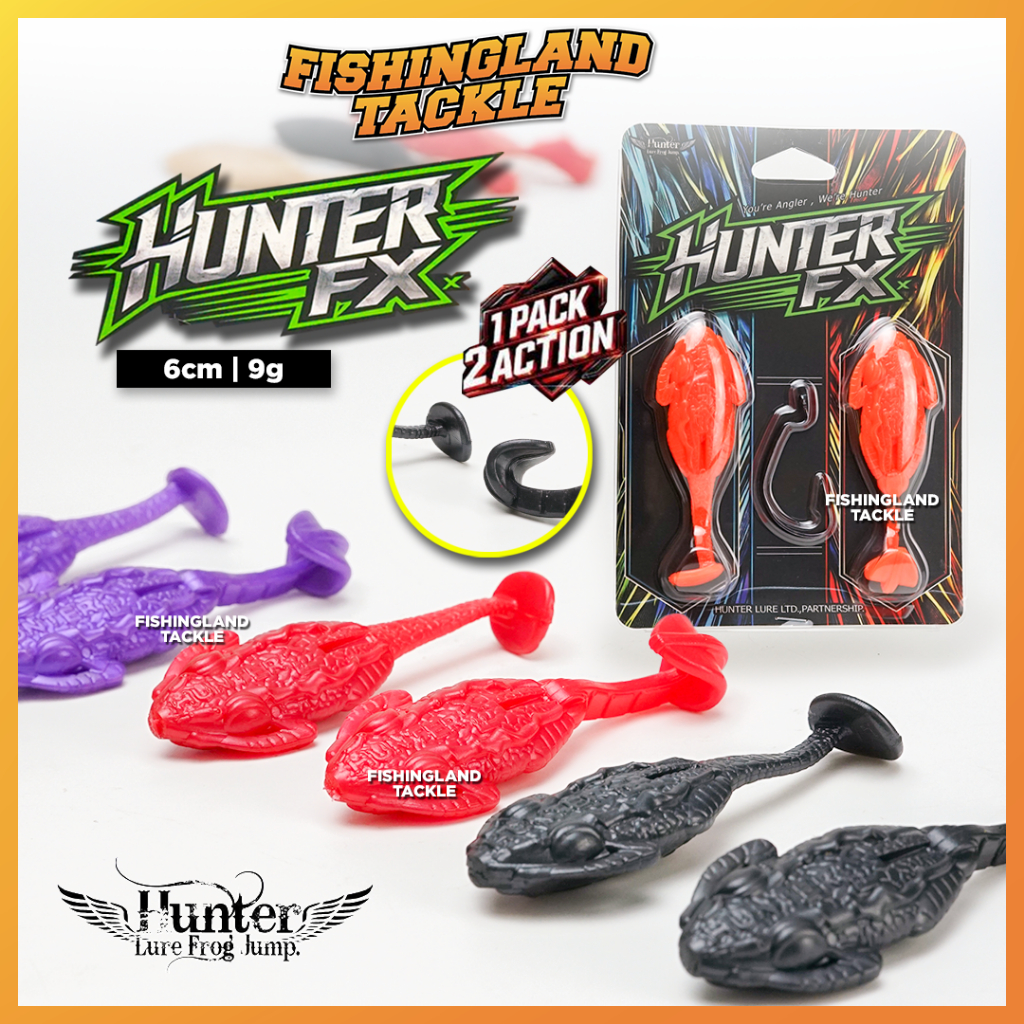 Hunter FX พลาสติกอ่อน 6 ซม. 9g Snakehead Killer Haruan Bujuk Umpan หล่อ Haruan Katak ตกปลา BPO