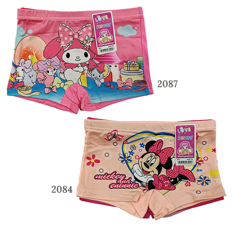 3 ชิ้น/เซ็ตGirl Boxer การ์ตูนเด็กชุดชั้นใน 2087/2084 女童 Budak Under裤 Boxer Seluar Dalam Perempuan