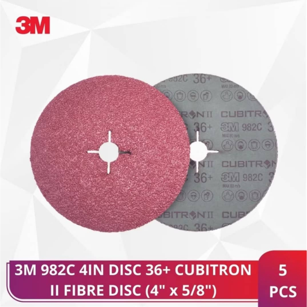 3M 982C 4 นิ้ว Disc 36+ Cubitron II Fibre Disc (4"X5/8") (5 ชิ้น/แพ็ค) 100 มม. x 16 มม.