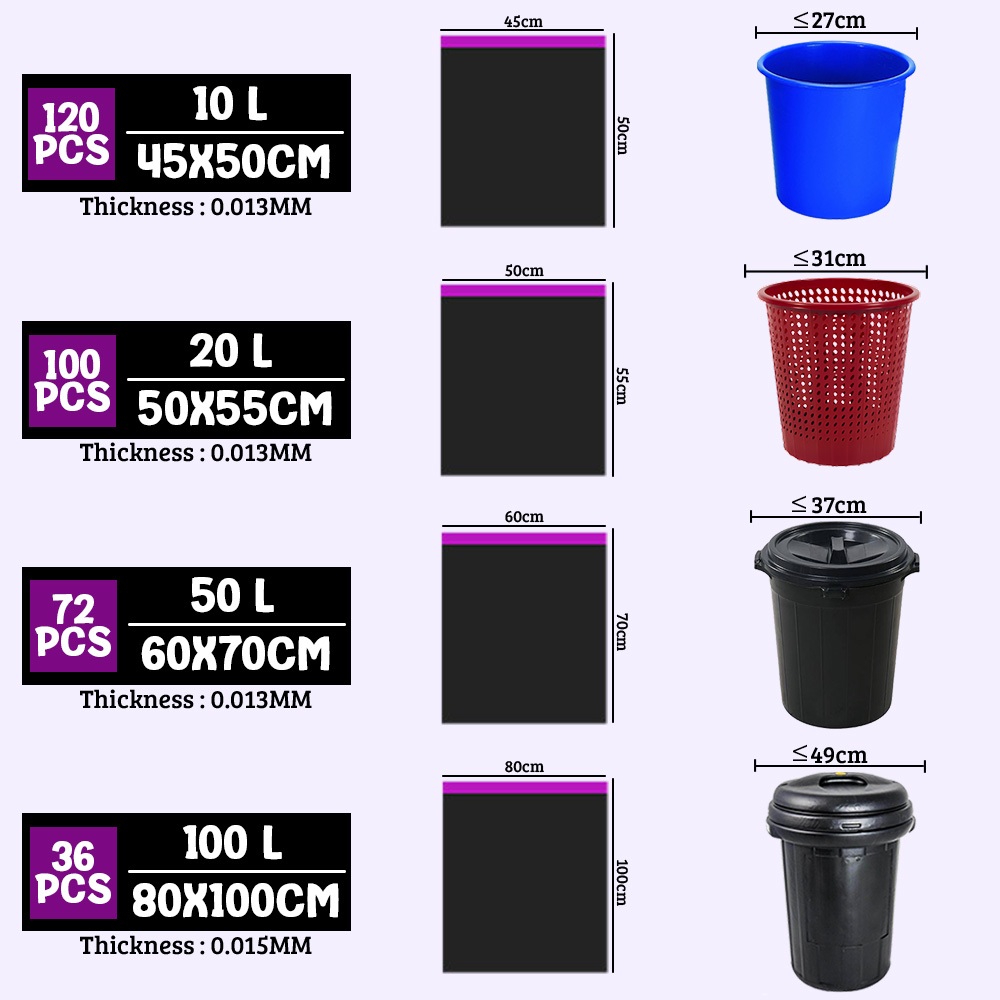 MIKAZE - TRASH BAGS 4 ขนาด Drawstring รูปที่ 4