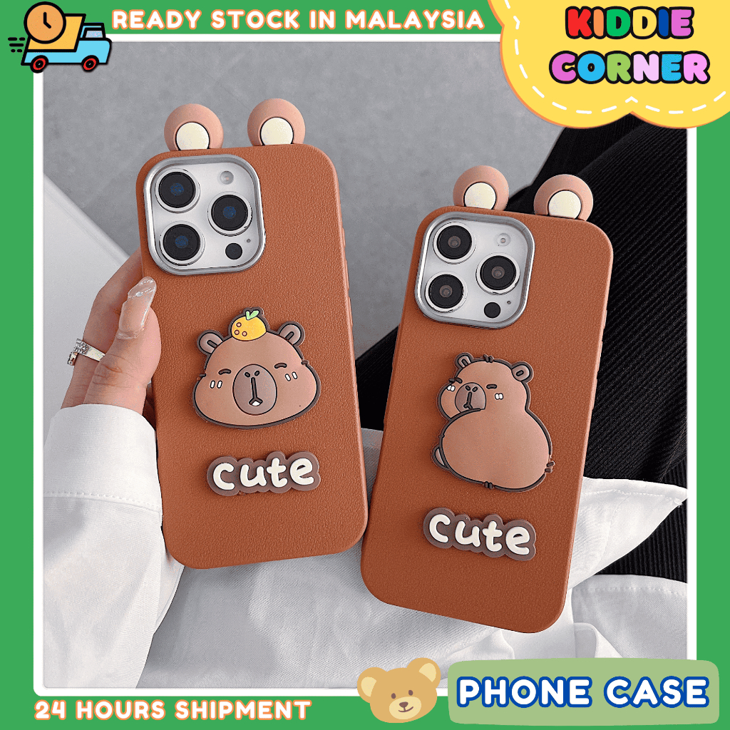 Vivo Y21T Y27s Y33s Y33T Y35 4G Y36 Y78 5G T1x หู capybara หนังเคสโทรศัพท์แบบนุ่มปลอก 3D การ์ดหนังสต