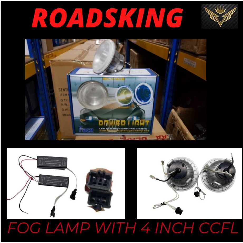 [ ฟรีหลอดไฟ H1 ] 4 INCH PROJECTOR DAY LIGHT FOG LAMP CCFL UNIVERSAL MYVI WAJA WIRA SAGA ALZA BEZZA