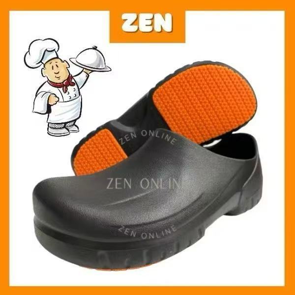[ZEN] Kasut Kitchen I Kitchen Anti-Slip Shoes I Men & Women Chef Black Shoes Waterproof Oil-Proof 厨房防滑鞋