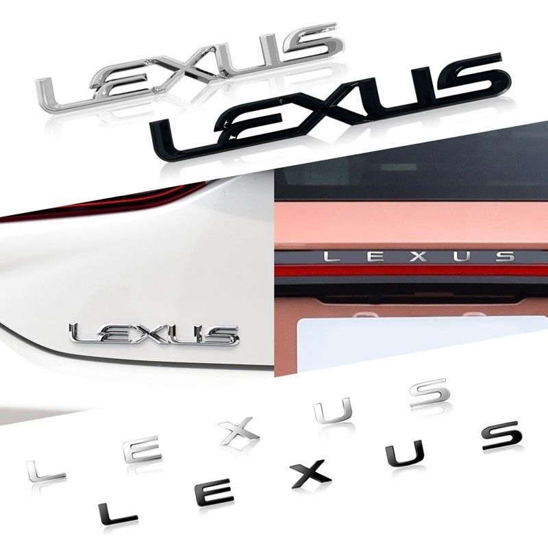 1 x ABS LEXUS Letter Logo Car Auto Decorative Emblem Badge Sticker Decal สําหรับ LEXUS