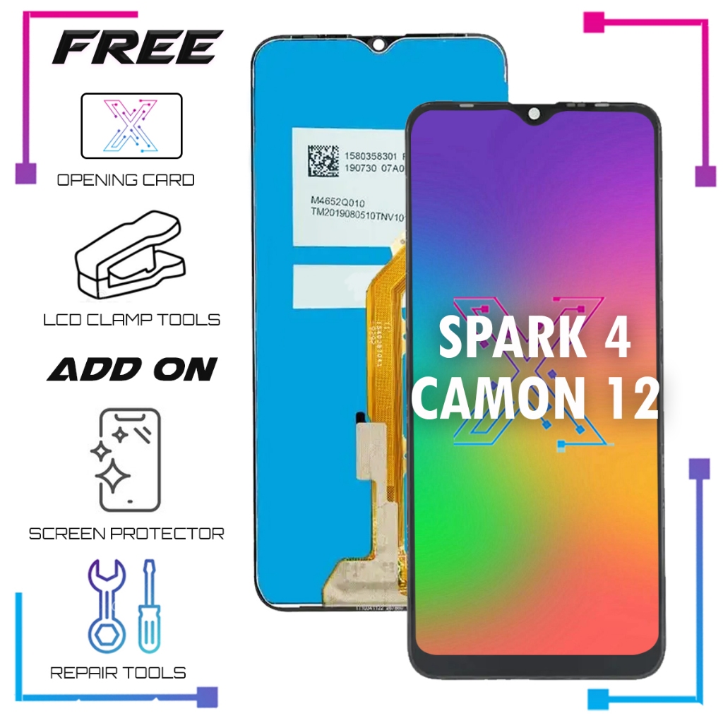 Lcd สําหรับ Tecno Spark 4 KC8 KC2J KC2 / Camon 12 CC7S (พร้อมจอแสดงผลหน้าจอสัมผัส)