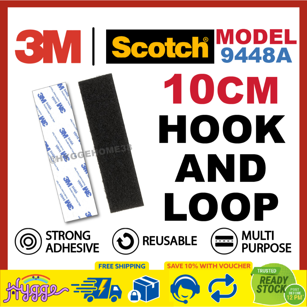 3M 9448A Hook and Loop Velcro Tape Retection Fastener ที่ถอดออกได้พร้อมกาวสําหรับทั่วไปในร่ม
