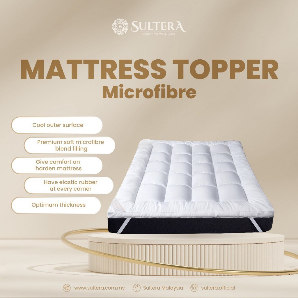 Sultera ที่นอน Topper Queen King Pelapik Tilam Microfibre ผ้าฝ้าย 100% คุณภาพโรงแรม
