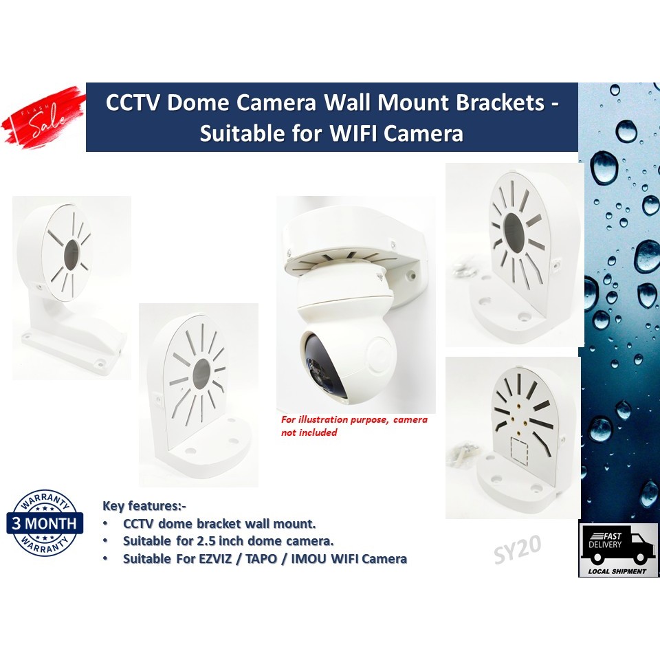 Dome Camera Wall Mount Bracket Base CCTV Stand - เข้ากันได้กับ EZVIZ / TAPO / IMOU WIFI Camera Brack