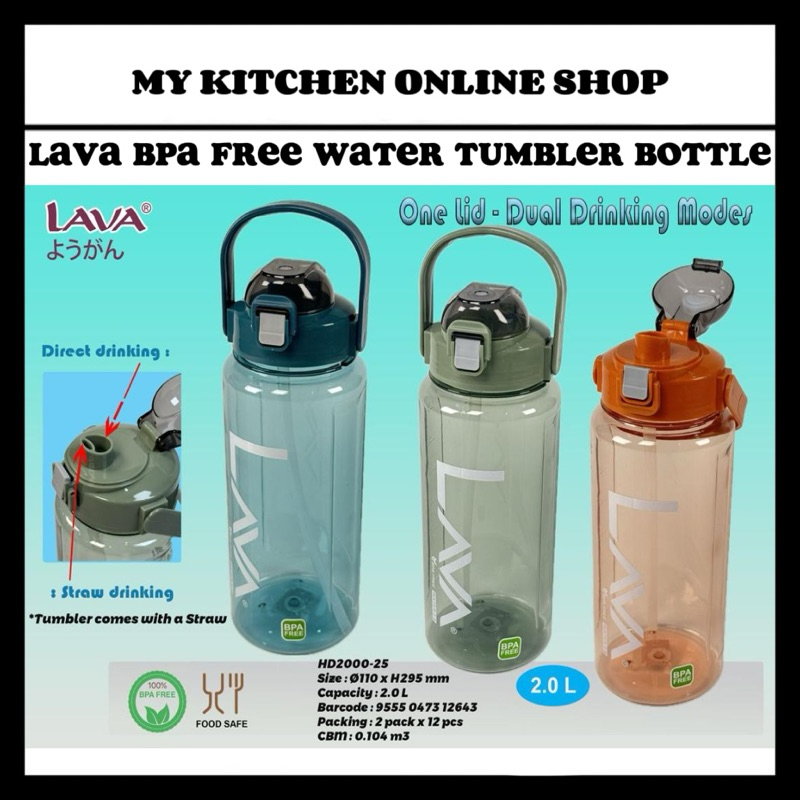 LAVA HD2000-25 BPA FREE Water Tumbler 2ltr/Sport Water Bottle&Tumbler 2000ml/Botool Air 2.0ltt