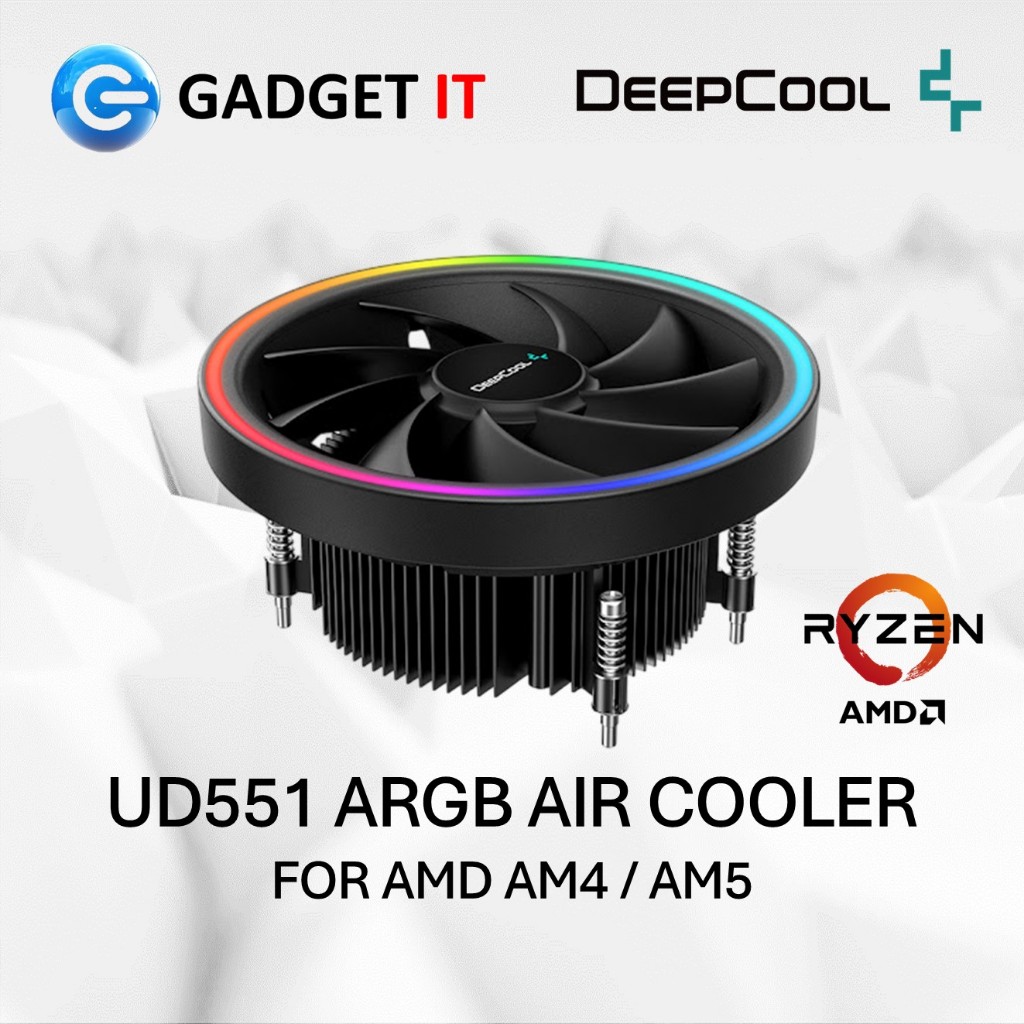 DEEPCOOL UD551 AMD ARGB LOW PROFILE CPU AIR COOLER AMD AM4 & AM5 GADGET IT