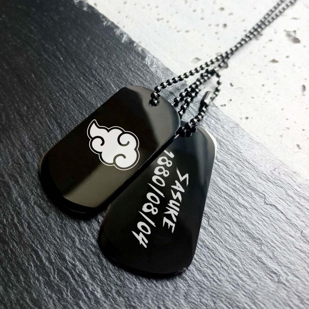 Naruto Clan Logo Icon Army Tag สร้อยคอ/พวงกุญแจแท็กทหารอะนิเมะ MLBB Custom Engrave Rantai