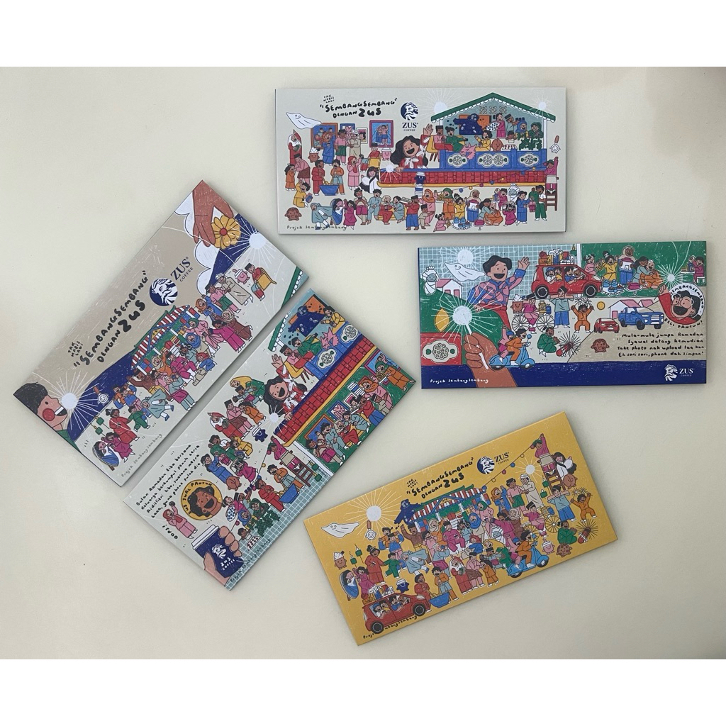 Zus Cover Raya 5 ชิ้น Happy Hari Raya Sermbang พร้อม Zus Zus Coffee SHRMZB