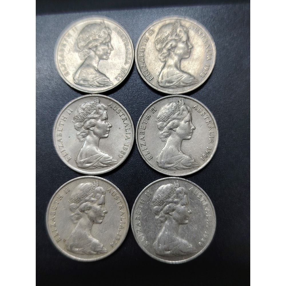 QE II 20 1980 Cents ( 6 เหรียญ )