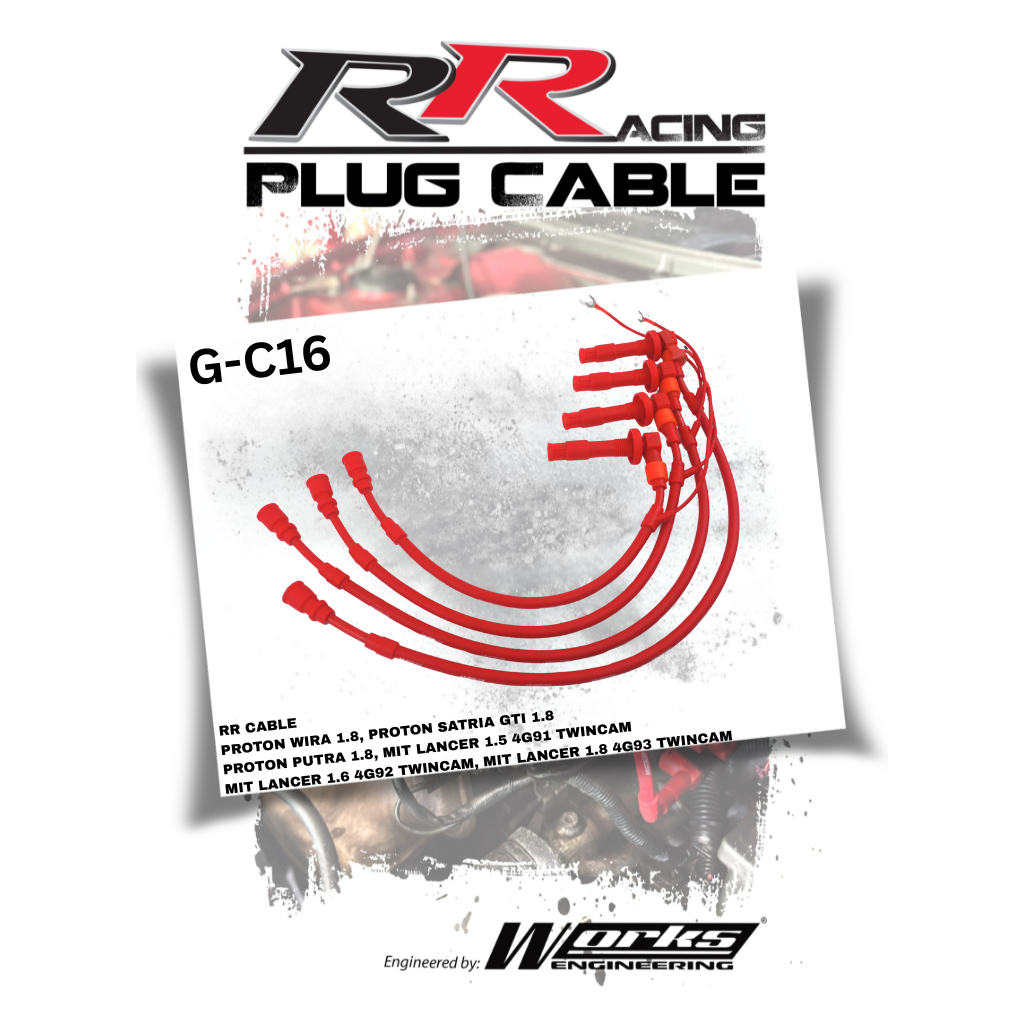 สาย RR - (G-C16) A102-3 สําหรับ Proton/Mitsubishi 1.5–1.8 DOHC (4G91 / 4G92 / 4G93 Twin Cam)